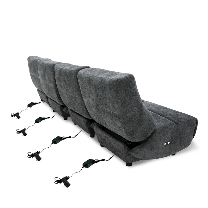 Basil  Modern Dark Grey Fabric Small Electric Recliner Chair