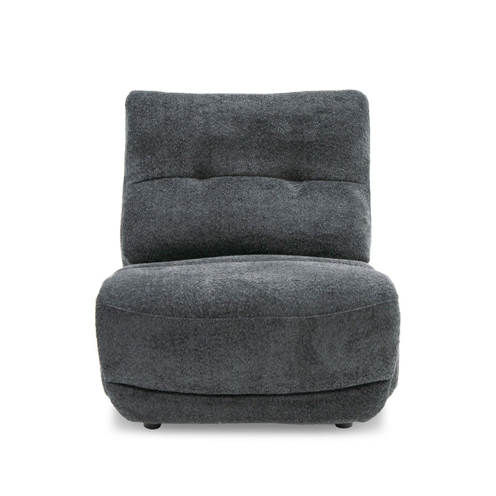 Basil  Modern Dark Grey Fabric Small Electric Recliner Chair