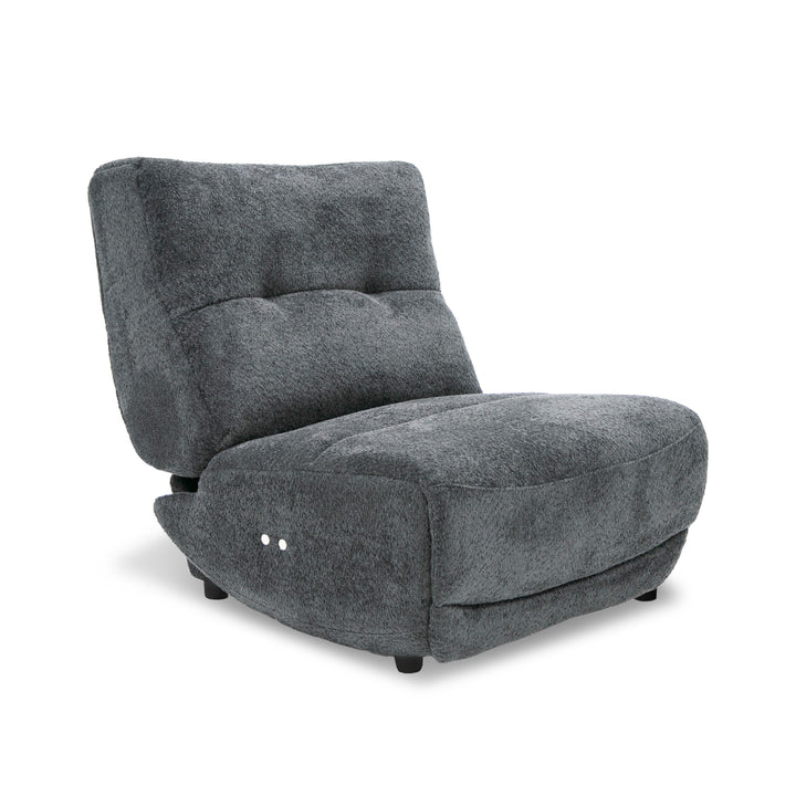 Basil  Modern Dark Grey Fabric Small Electric Recliner Chair