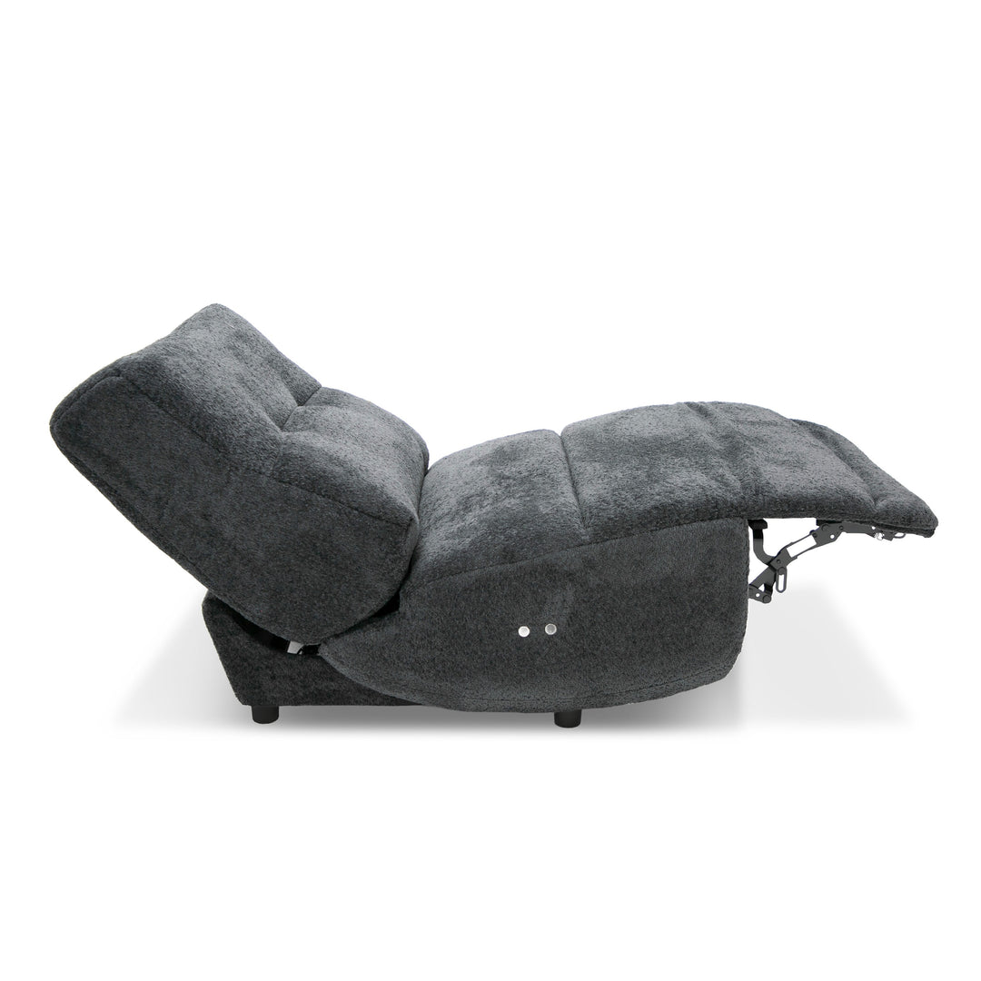 Basil  Modern Dark Grey Fabric Small Electric Recliner Chair