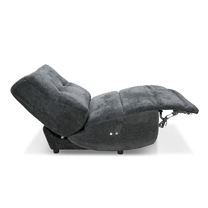 Basil  Modern Dark Grey Fabric Small Electric Recliner Chair