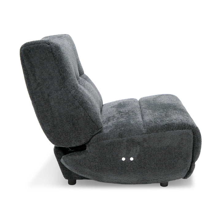 Basil - Modern Dark Grey Fabric Small Electric Recliner Chair