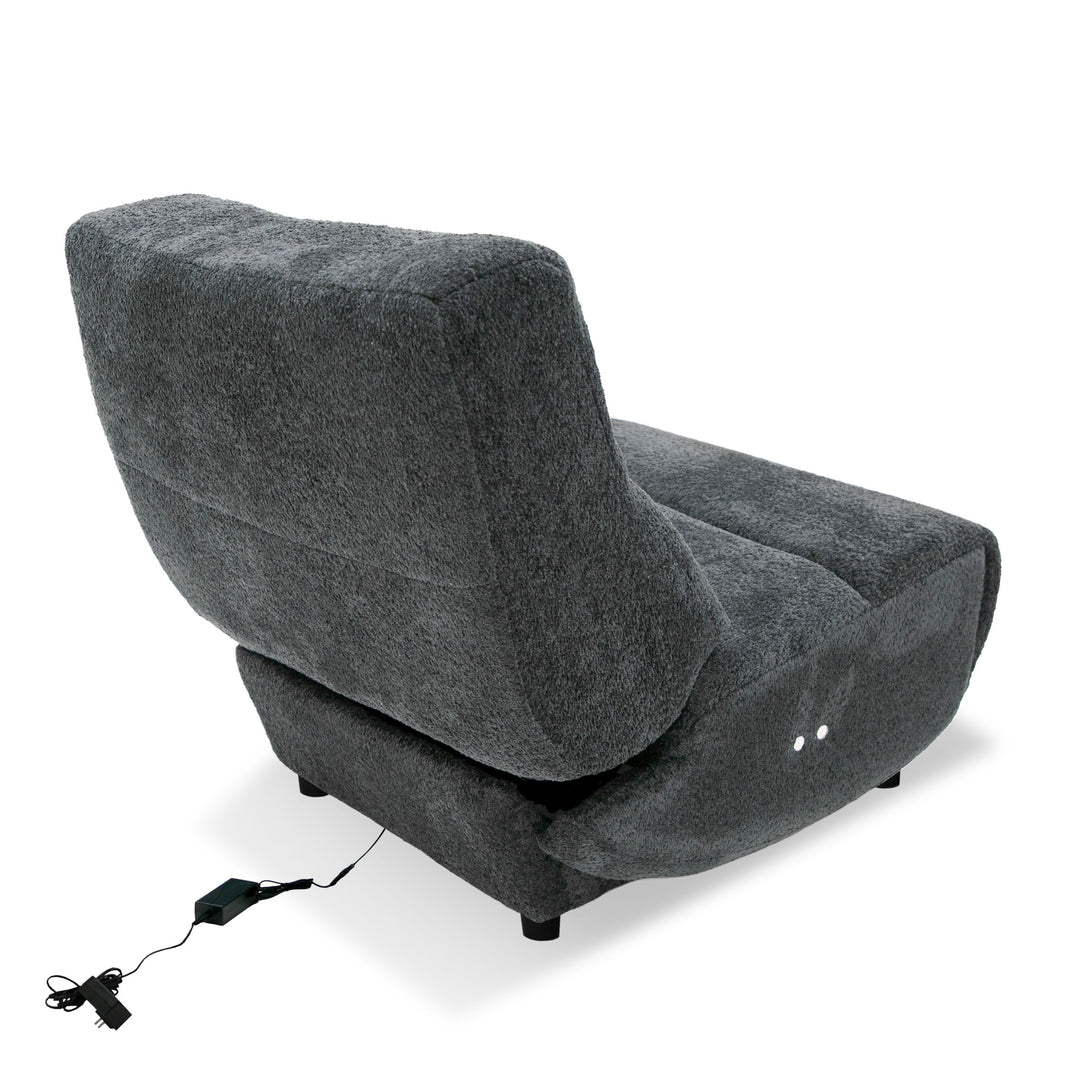 Basil  Modern Dark Grey Fabric Small Electric Recliner Chair