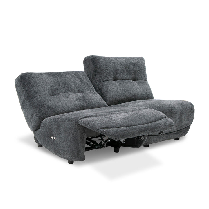 Basil  Modern Dark Grey Fabric Small Electric Recliner Chair