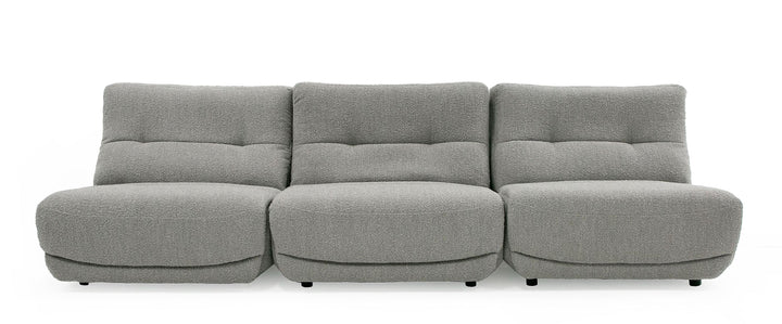 Basil - Modern Grey Fabric Large Sofa With 3 Electric Recliners