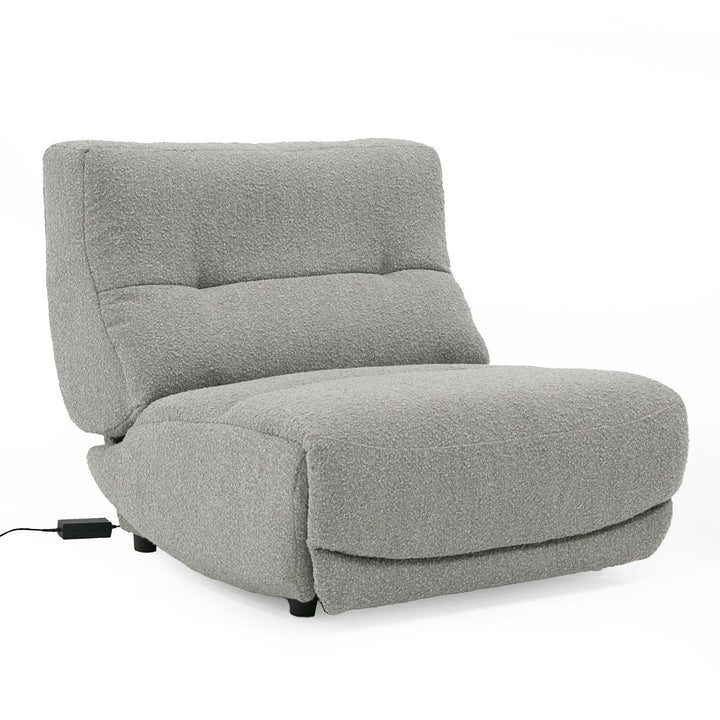 Basil - Modern Grey Fabric Large Electric Recliner Chair