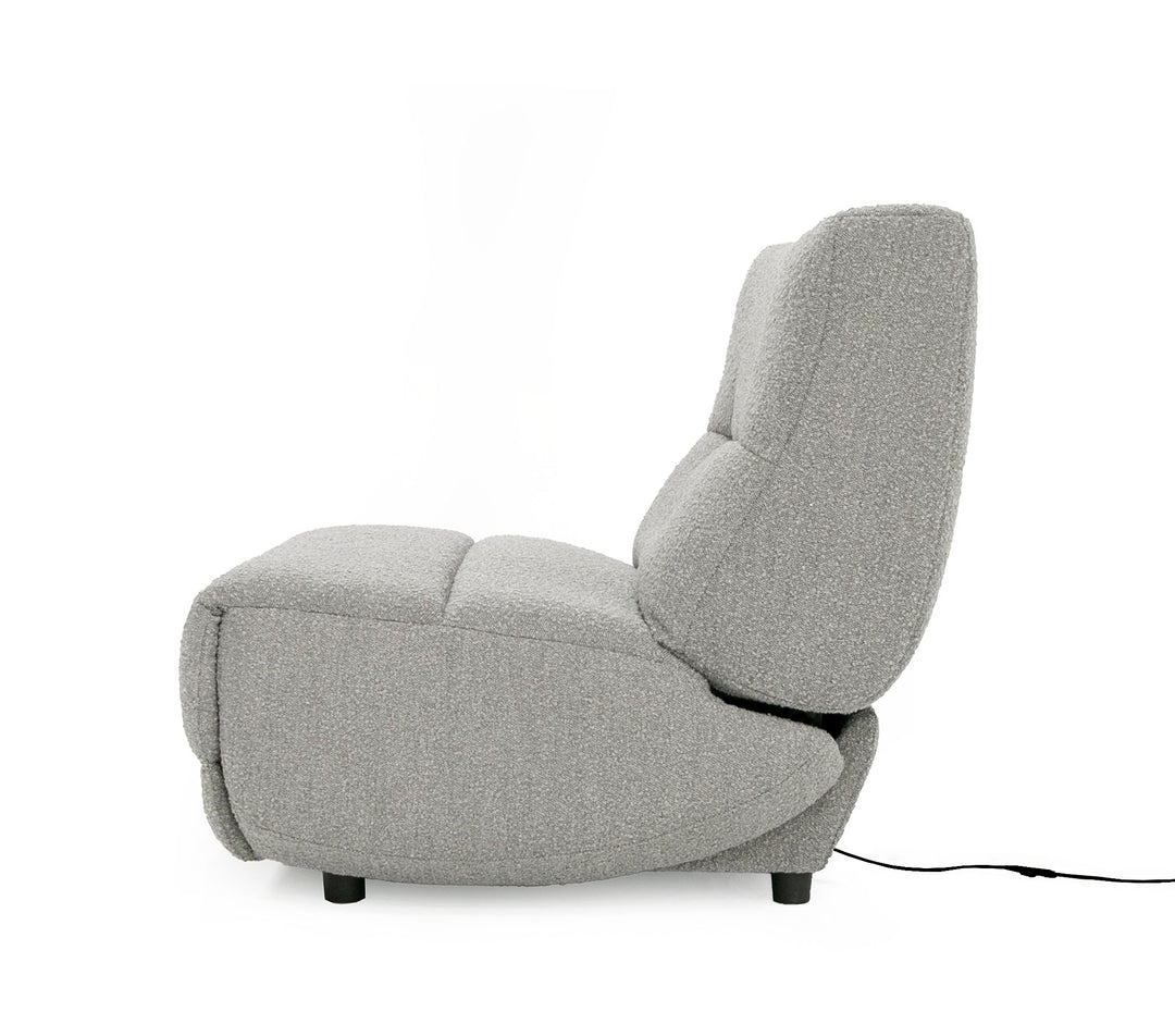 Basil - Modern Grey Fabric Large Electric Recliner Chair