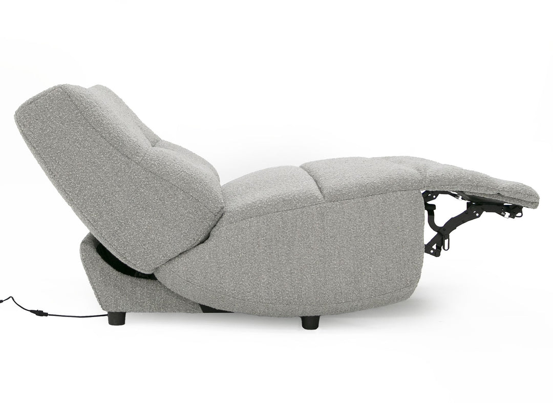 Basil - Modern Grey Fabric Large Electric Recliner Chair