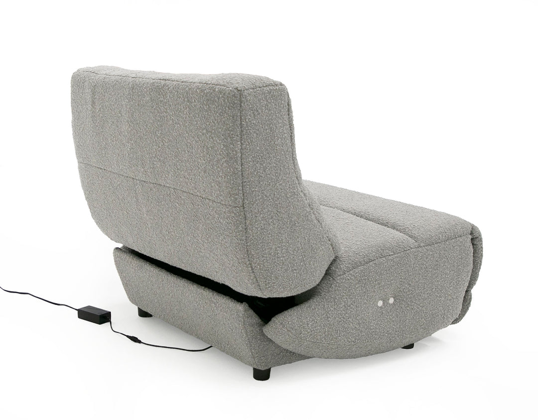 Basil - Modern Grey Fabric Large Electric Recliner Chair
