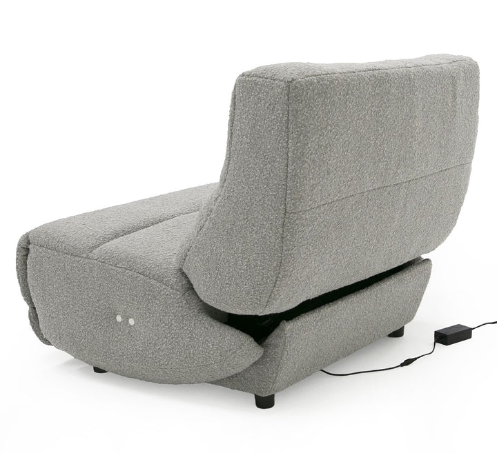 Basil - Modern Grey Fabric Large Electric Recliner Chair