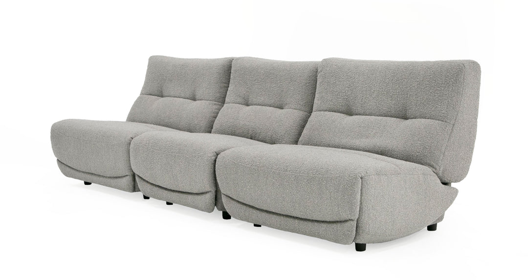 Basil - Modern Grey Fabric Small Electric Recliner Chair