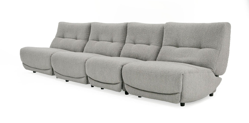 Basil - Modern Grey Fabric Small Electric Recliner Chair - View 12
