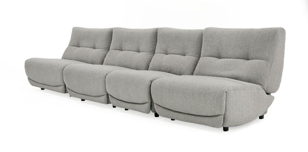 Basil  Modern Grey Fabric Small Electric Recliner Chair