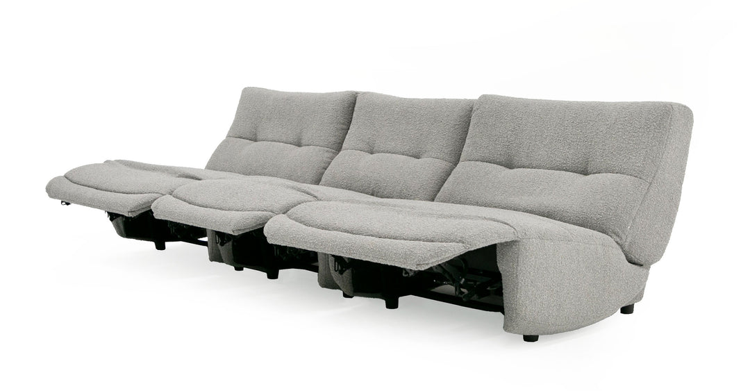 Basil  Modern Grey Fabric Small Electric Recliner Chair