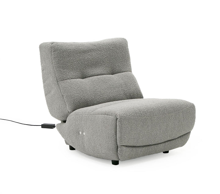 Basil  Modern Grey Fabric Small Electric Recliner Chair