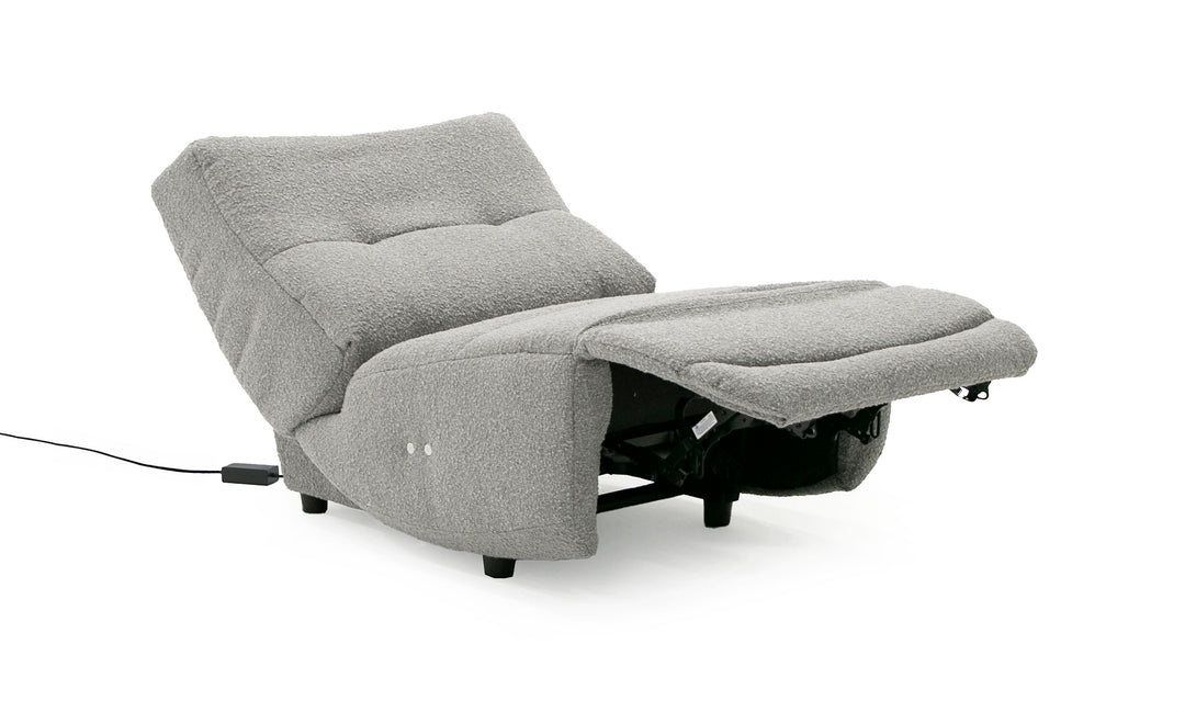 Basil  Modern Grey Fabric Small Electric Recliner Chair