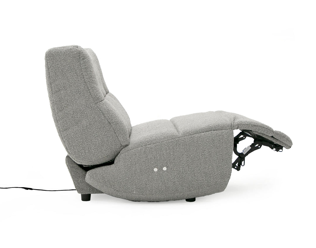 Basil  Modern Grey Fabric Small Electric Recliner Chair