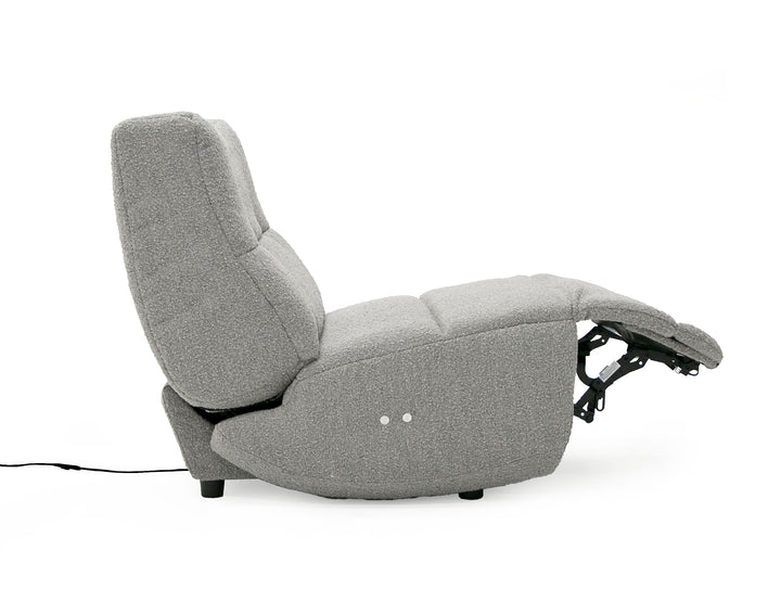 Basil  Modern Grey Fabric Small Electric Recliner Chair