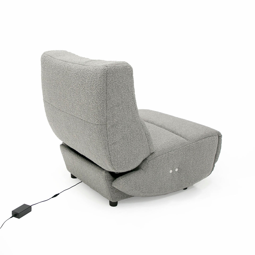 Basil  Modern Grey Fabric Small Electric Recliner Chair