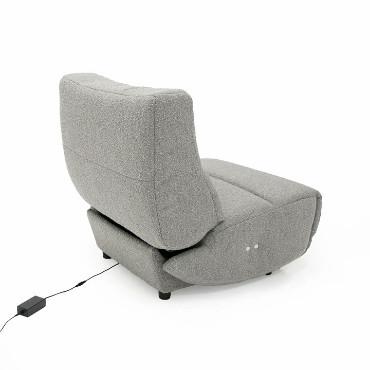 Basil  Modern Grey Fabric Small Electric Recliner Chair