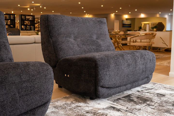 Basil - Modern Dark Grey Fabric Large Electric Recliner Chair