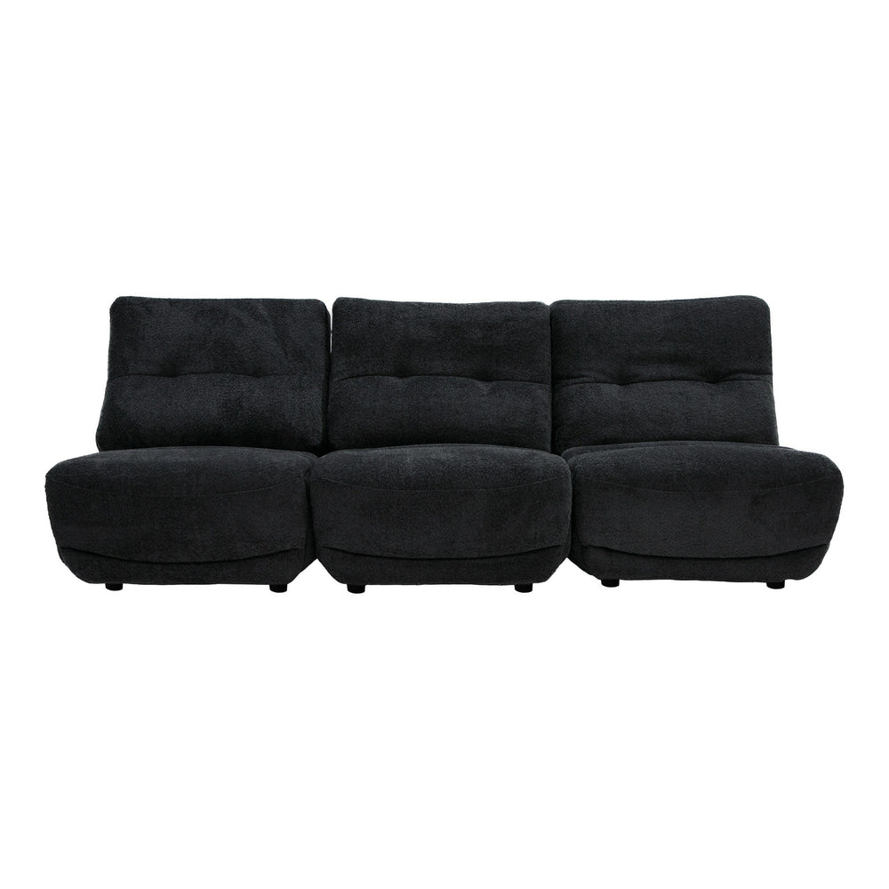 Basil - Modern Dark Grey Fabric Small Sofa With 3 Electric Recliners
