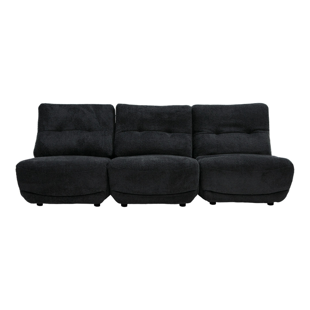 Basil - Modern Dark Grey Fabric Small Sofa With 3 Electric Recliners