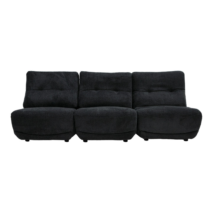 Basil - Modern Dark Grey Fabric Large Sofa With 3 Electric Recliners