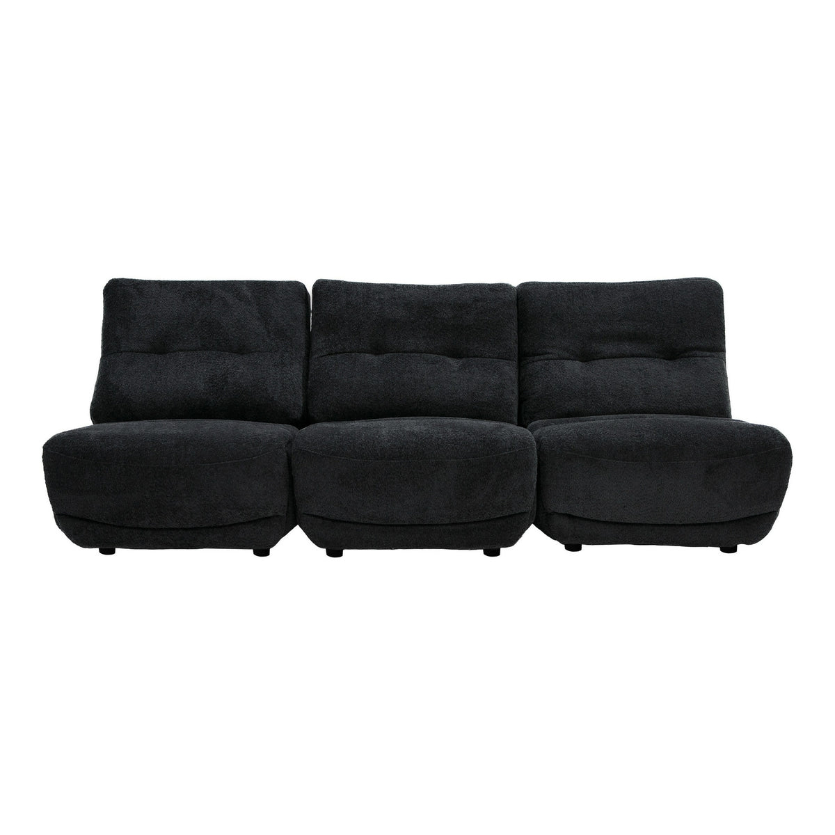 Basil - Modern Dark Grey Fabric Large Sofa With 3 Electric Recliners