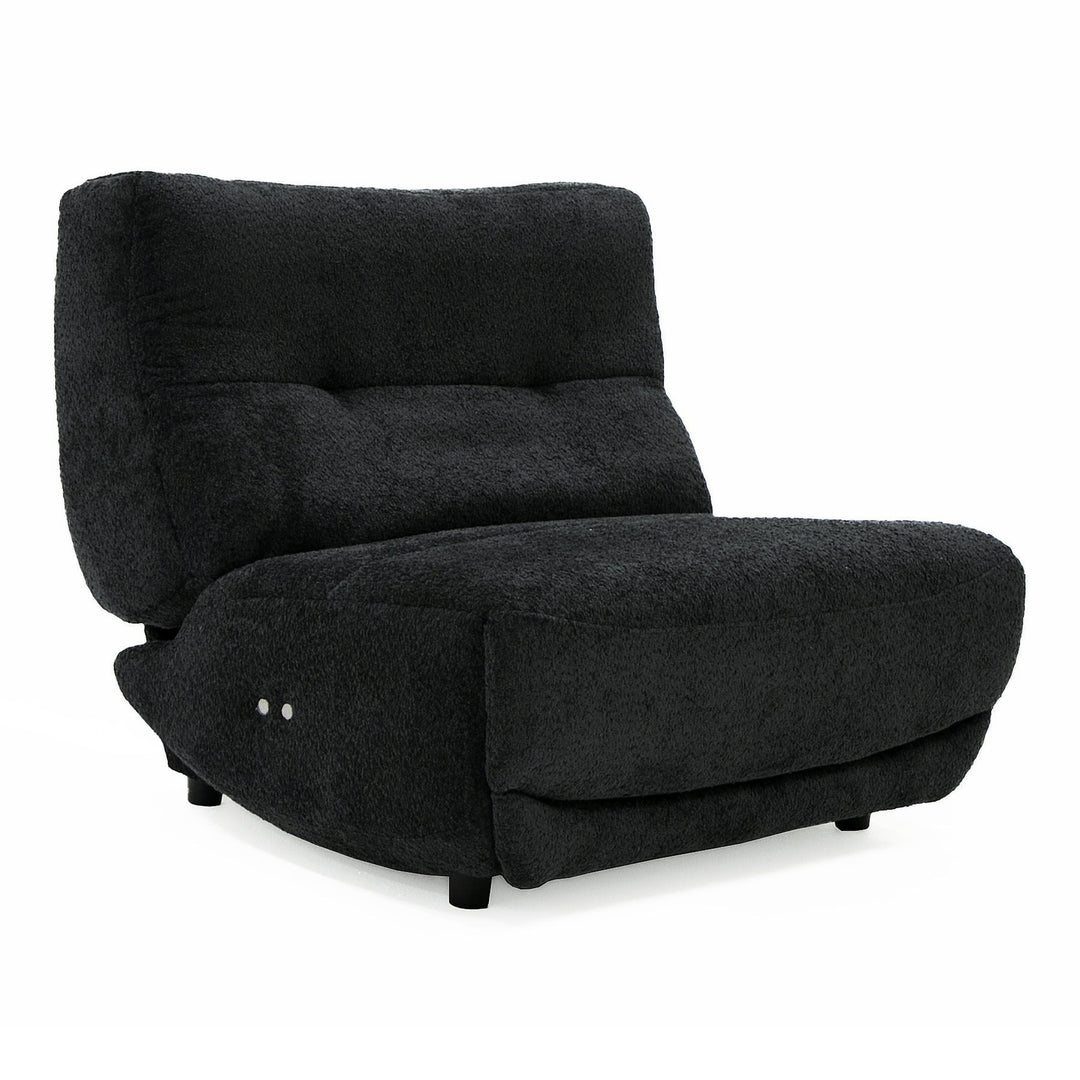 Basil - Modern Dark Grey Fabric Small Electric Recliner Chair