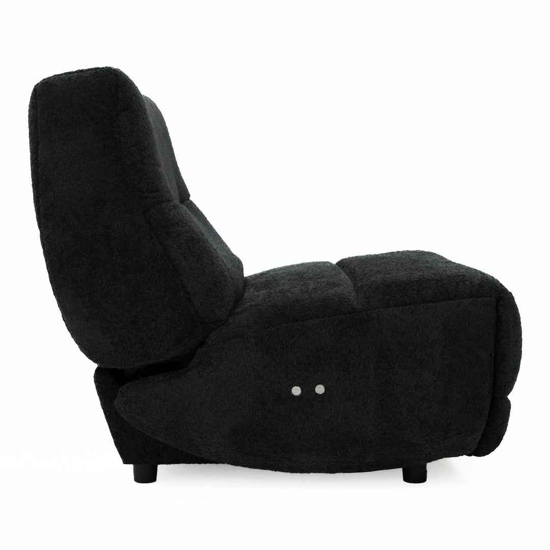 Basil - Modern Dark Grey Fabric Small Electric Recliner Chair