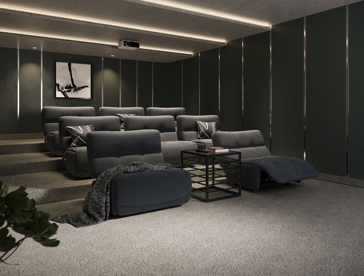 Basil - Modern Dark Grey Fabric Large Electric Recliner Chair