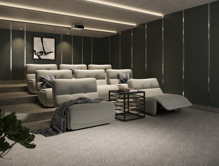 Basil - Modern Grey Fabric Large Electric Recliner Chair