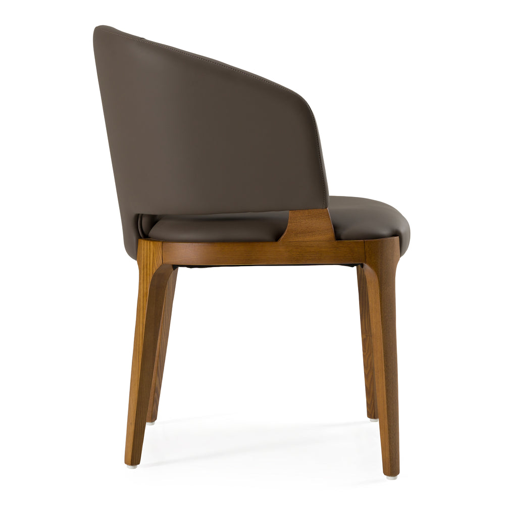 Baskin Brown and Walnut Arm Dining Chair - View 2