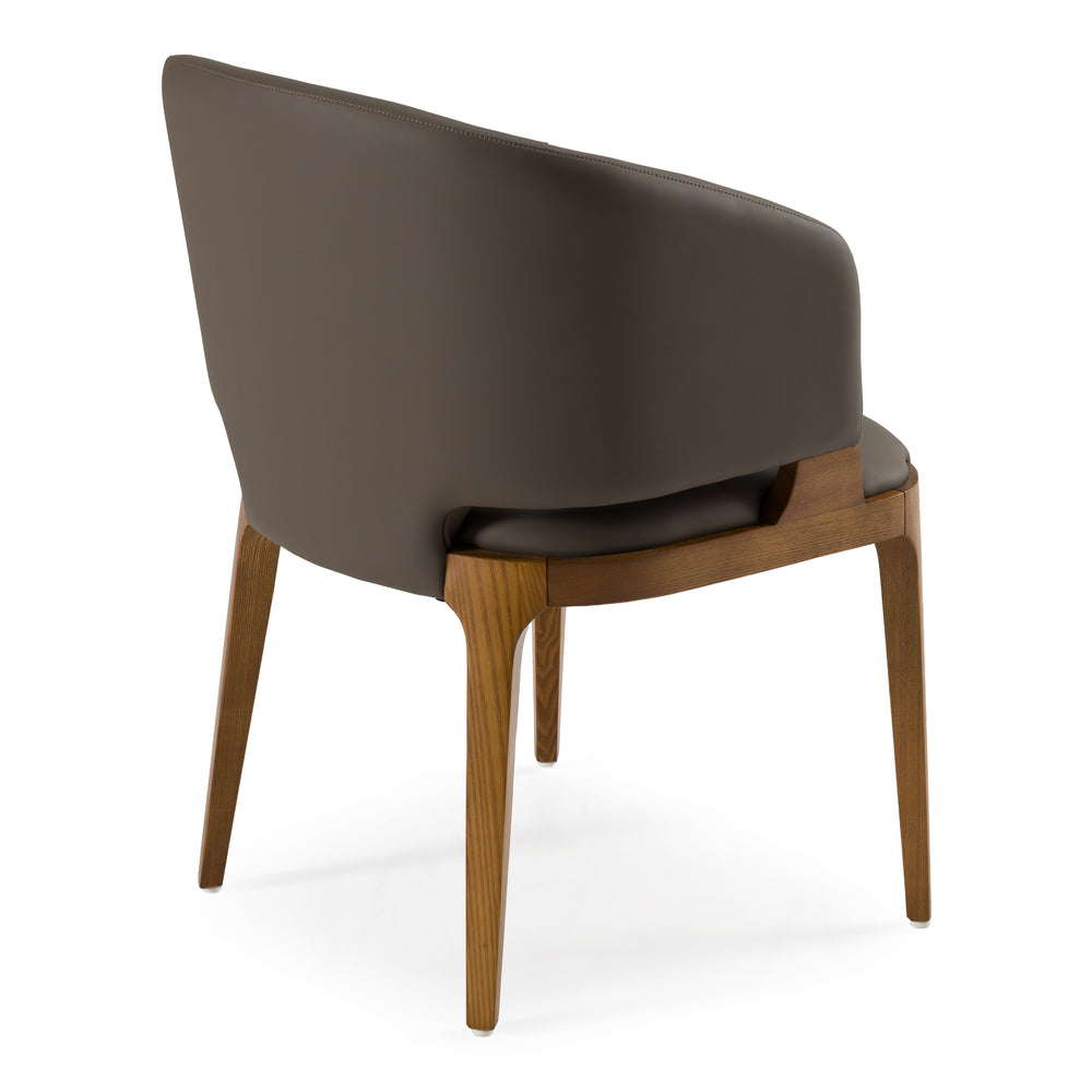 Baskin Brown and Walnut Arm Dining Chair - View 3