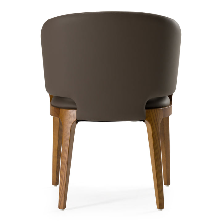 Baskin Brown and Walnut Arm Dining Chair