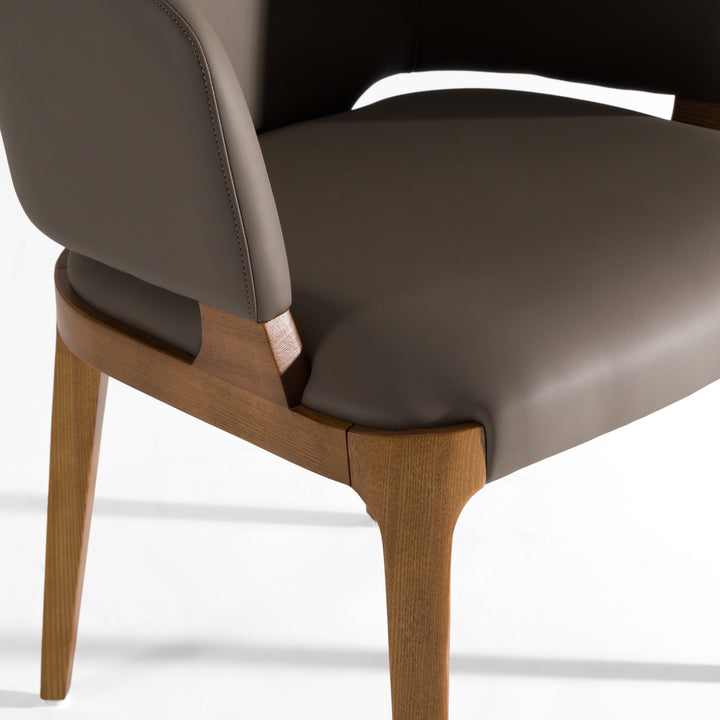Baskin Brown and Walnut Arm Dining Chair