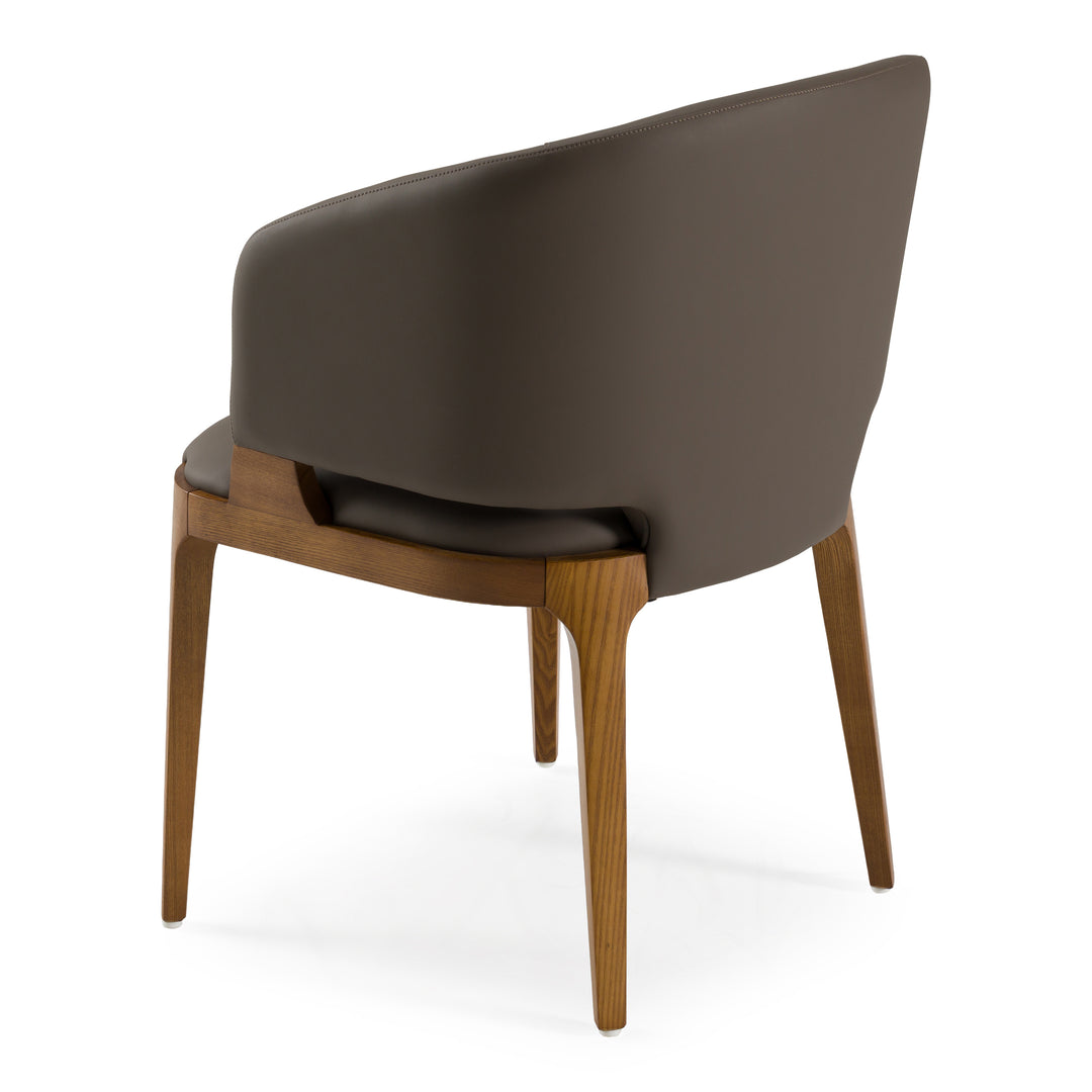 Baskin Brown and Walnut Arm Dining Chair