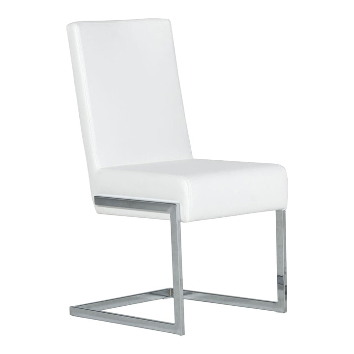 Batavia - Modern White &amp; Stainless Steel Dining Chair (Set of 2)