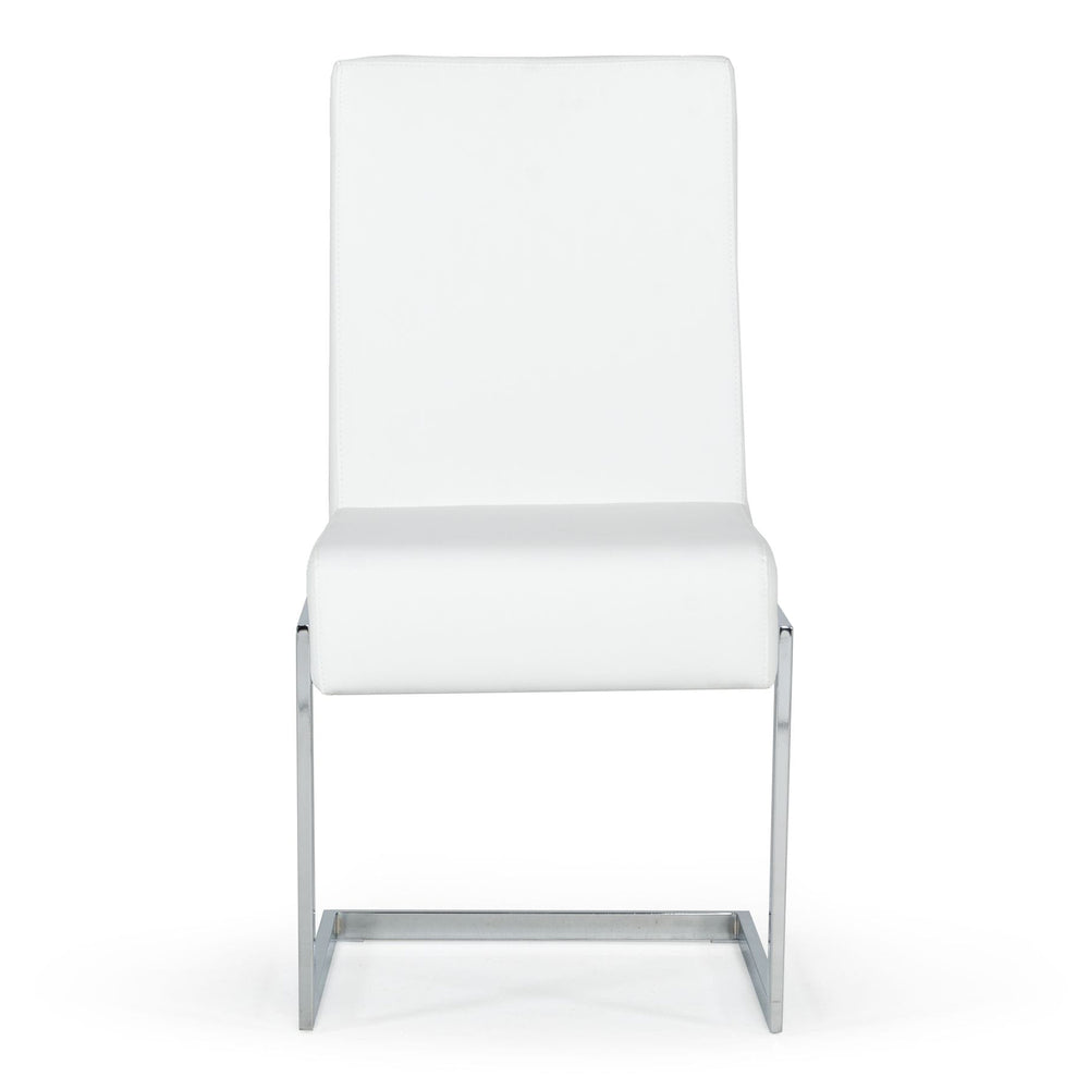 Batavia - Modern White & Stainless Steel Dining Chair (Set of 2)