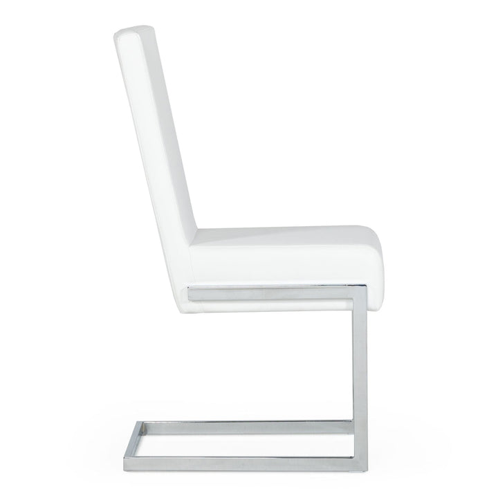 Batavia - Modern White &amp; Stainless Steel Dining Chair (Set of 2)