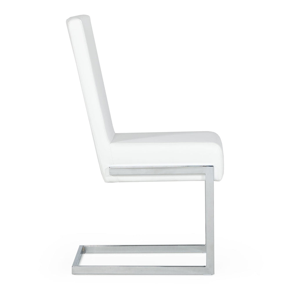 Batavia - Modern White & Stainless Steel Dining Chair (Set of 2)