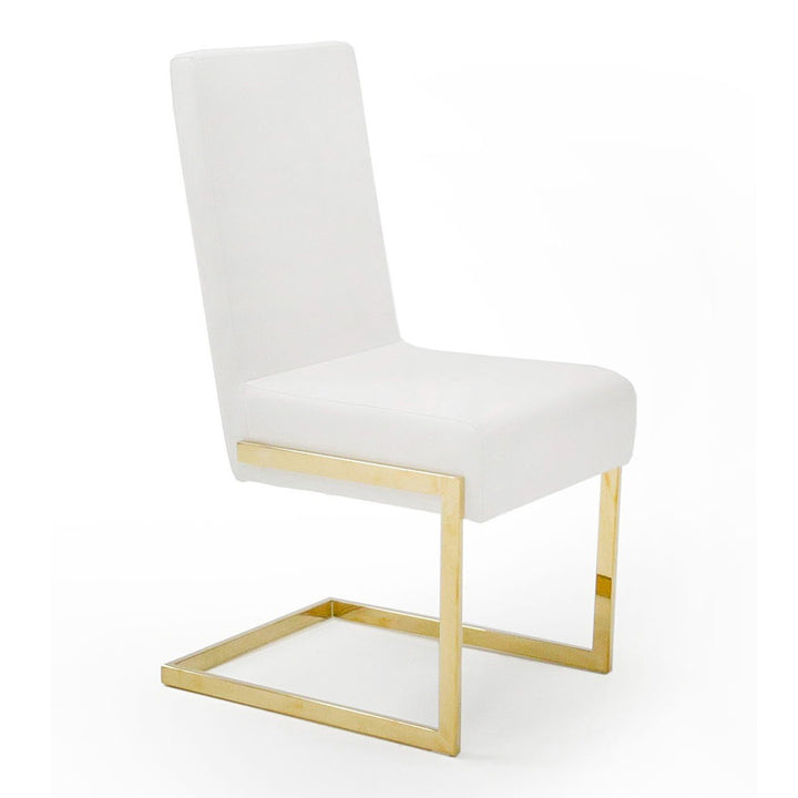 Batavia - Modern White &amp; Gold Dining Chair (Set of 2)