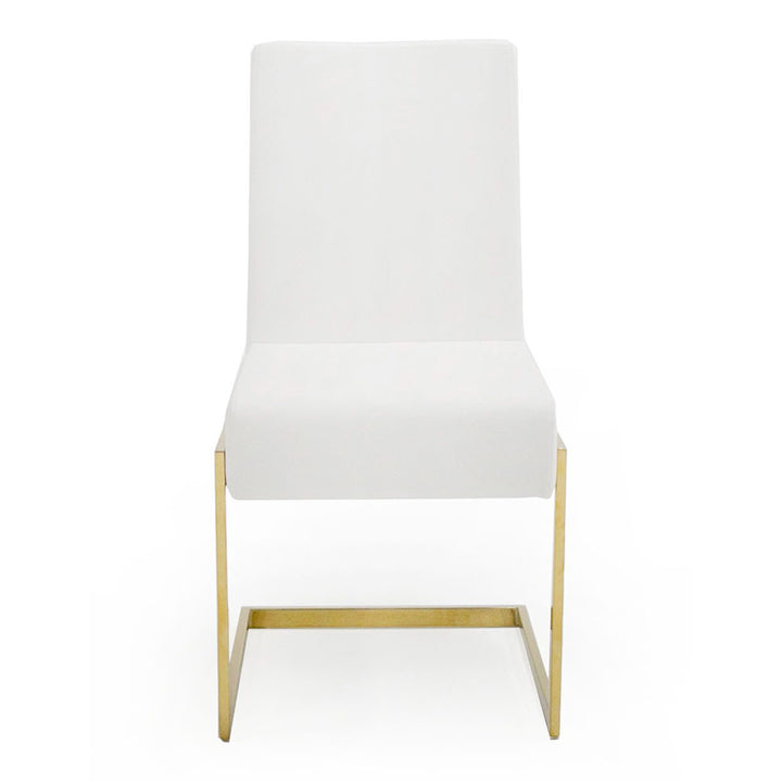 Batavia - Modern White &amp; Gold Dining Chair (Set of 2)