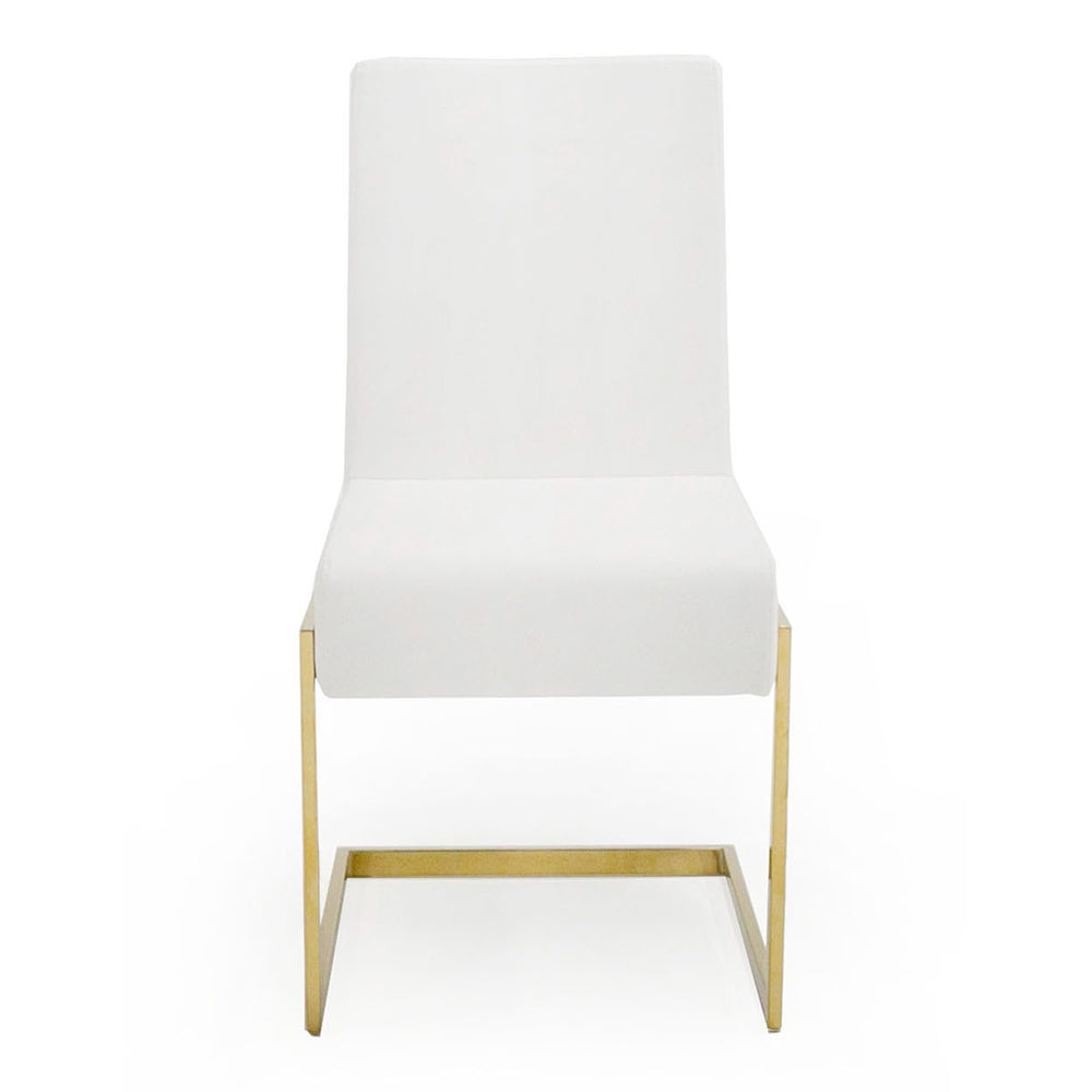 Batavia - Modern White & Gold Dining Chair (Set of 2) - View 6