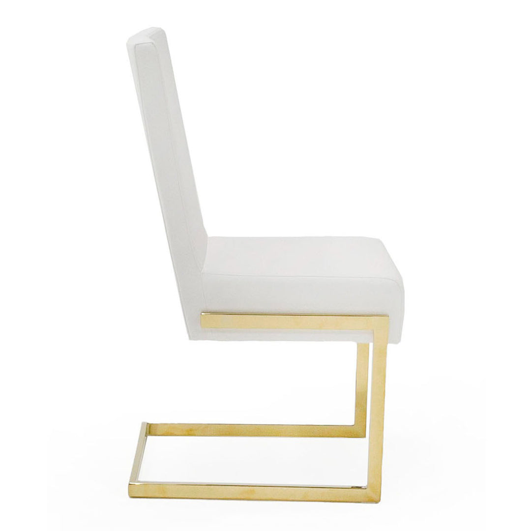 Batavia - Modern White & Gold Dining Chair (Set of 2)