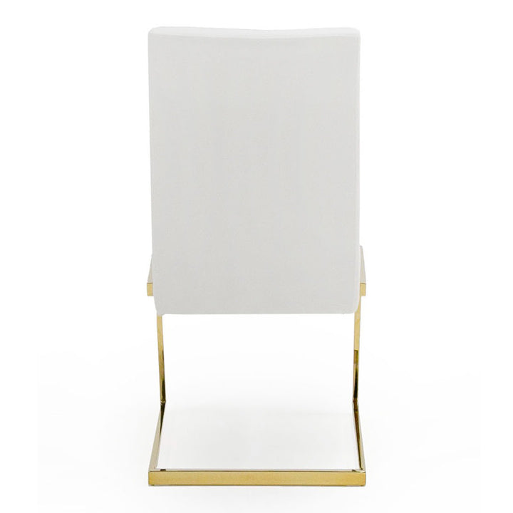 Batavia - Modern White &amp; Gold Dining Chair (Set of 2)