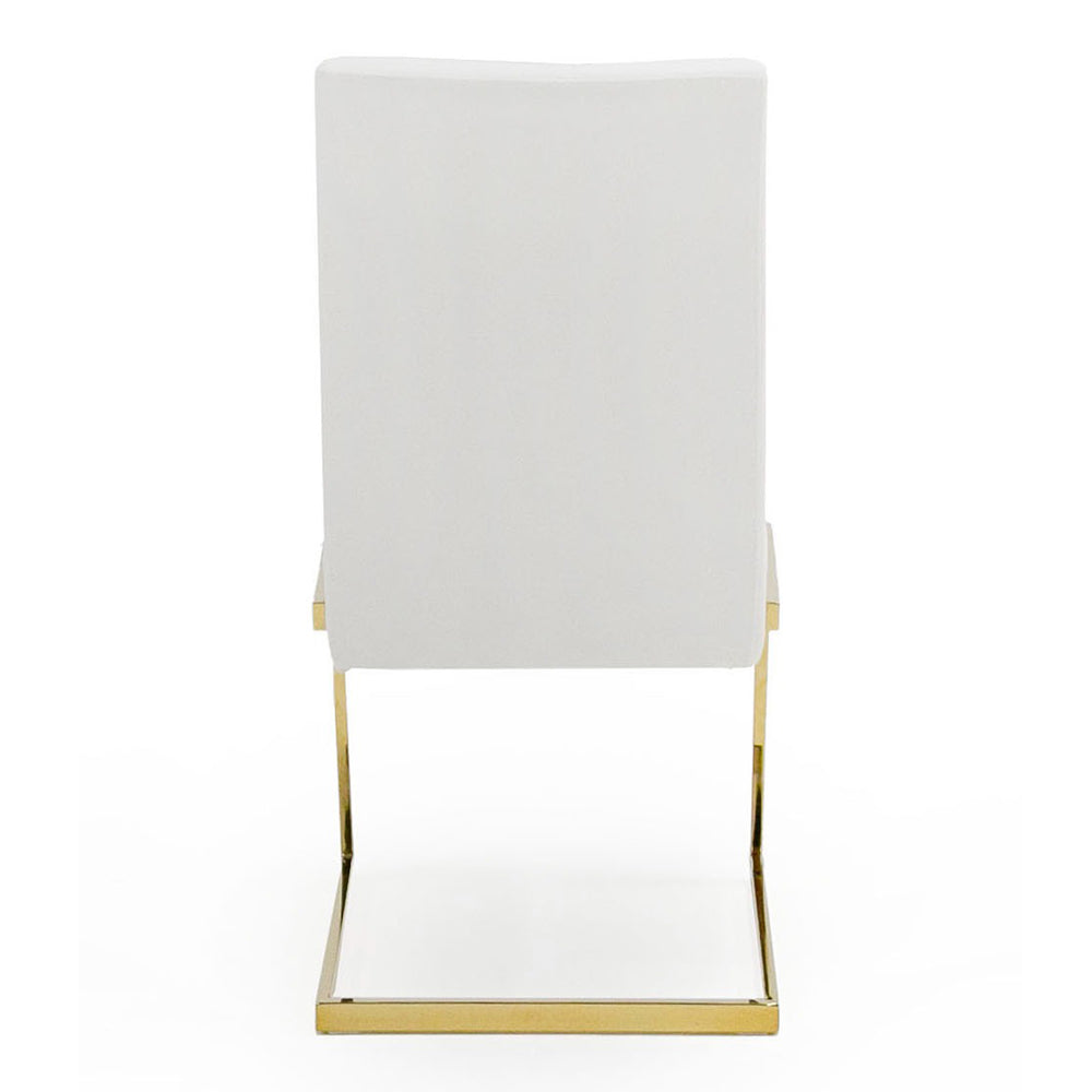 Batavia - Modern White & Gold Dining Chair (Set of 2) - View 8