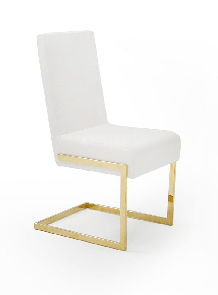 Batavia  Modern White & Gold Dining Chair (Set of 2)