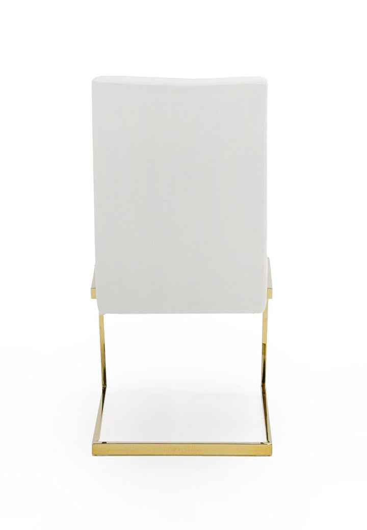 Batavia  Modern White & Gold Dining Chair (Set of 2)